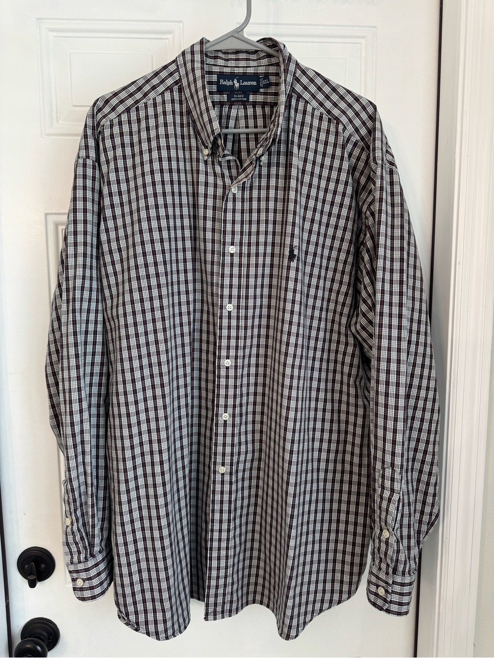 Ralph Lauren Men’s Long-Sleeve Button-Down Plaid Shirt - Gray and Brown